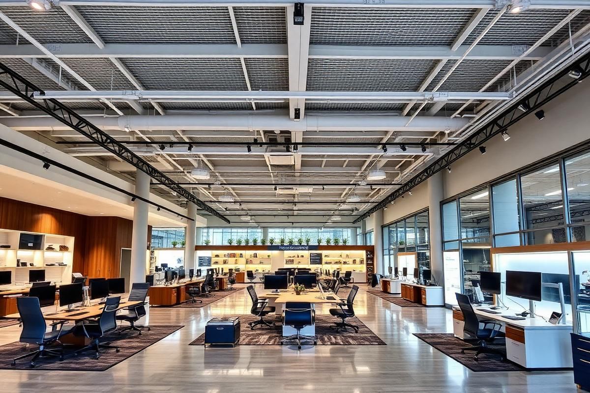 Showroom Organicom à Rolle avec mobilier de bureau et solutions d'aménagement